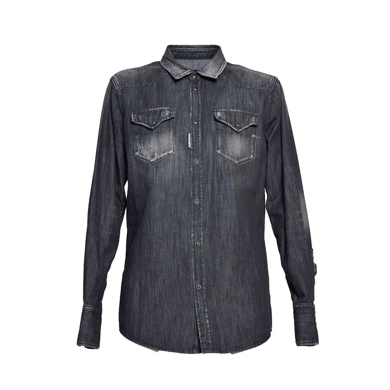 Camicia Classic Western in cotone nero Dsquared2 