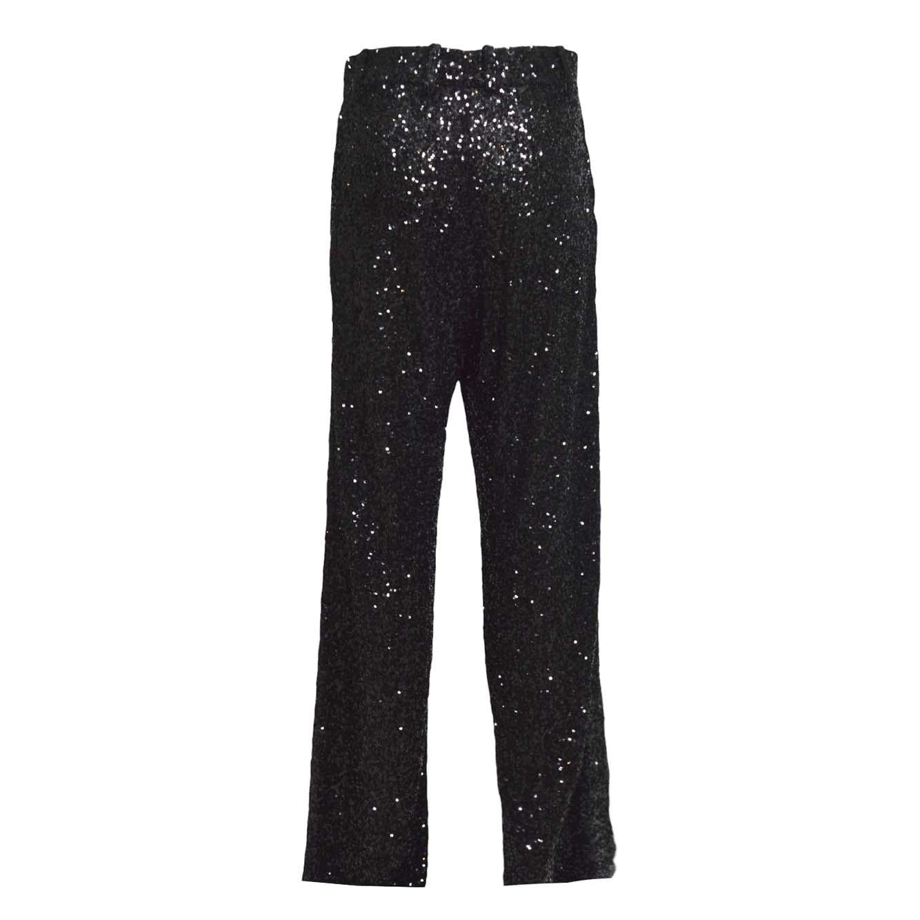 Pantaloni Submarine in paillettes nero Nineminutes 