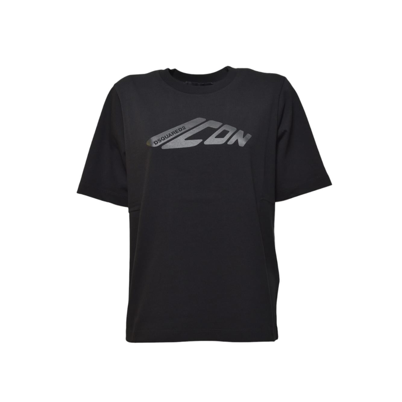 T-shirt Icon New Generation Easy Fit in cotone nero Dsquared2 