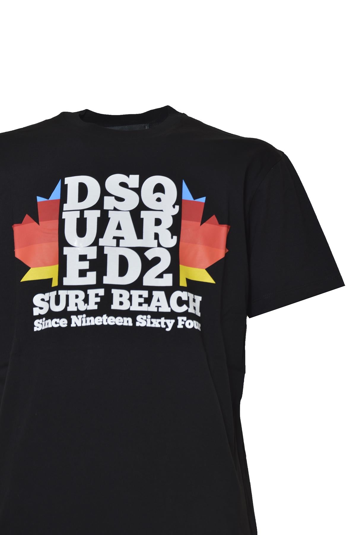T-shirt D2 Surf Beach in cotone nero Dsquared2 