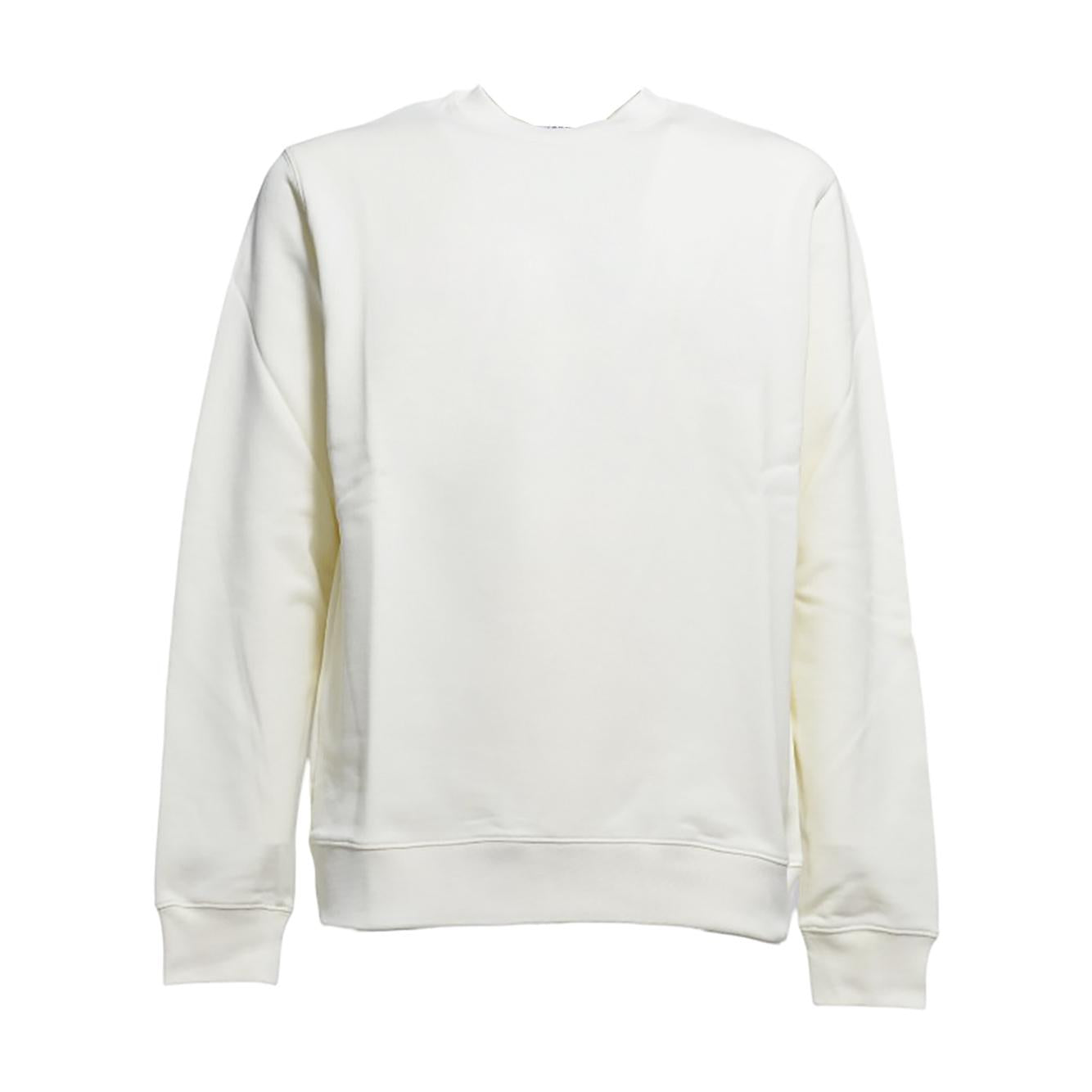Felpa girocollo in cotone panna stampa logo pennello MSGM 