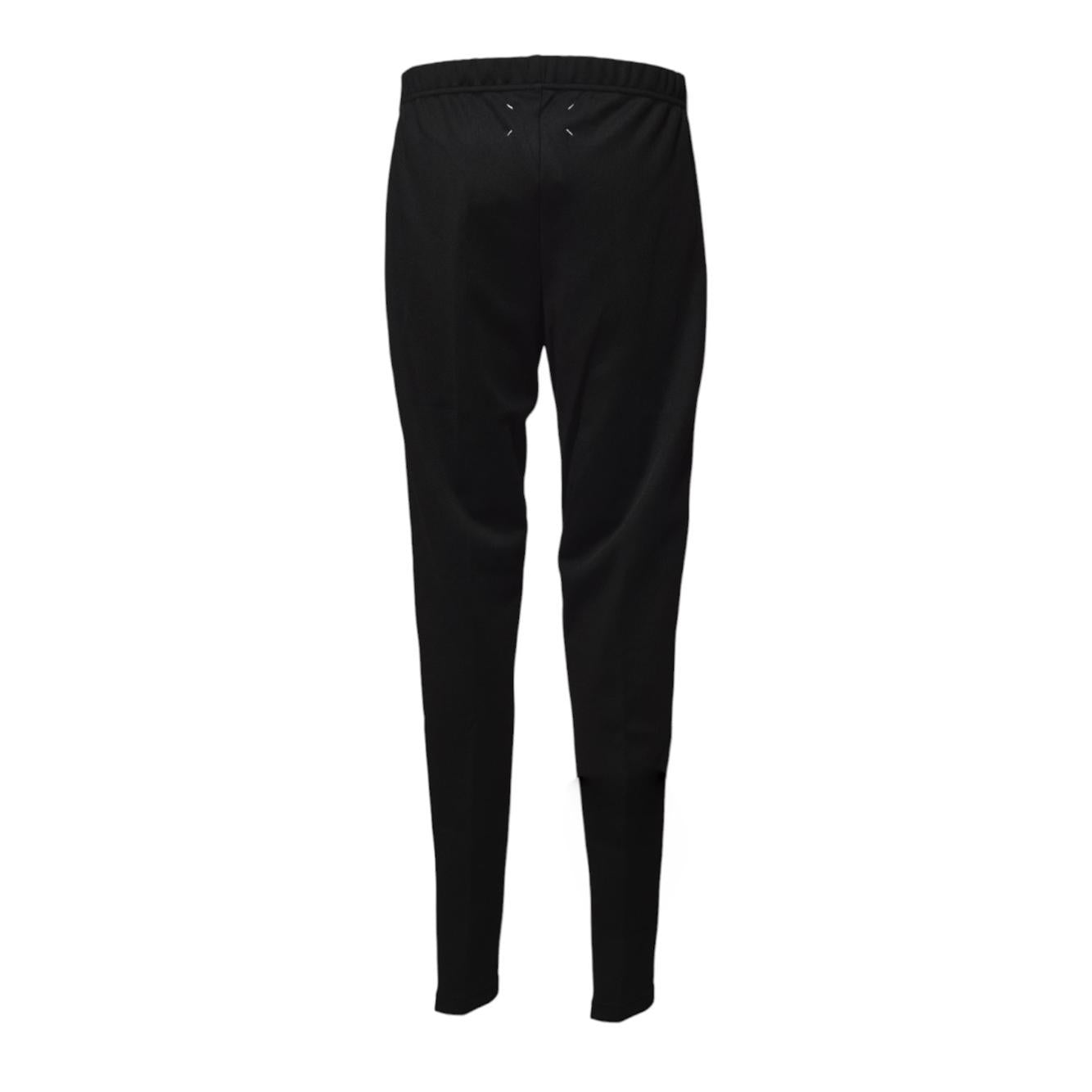 Pantalone sportivo in jersey nero con banda laterale Maison Margiela 