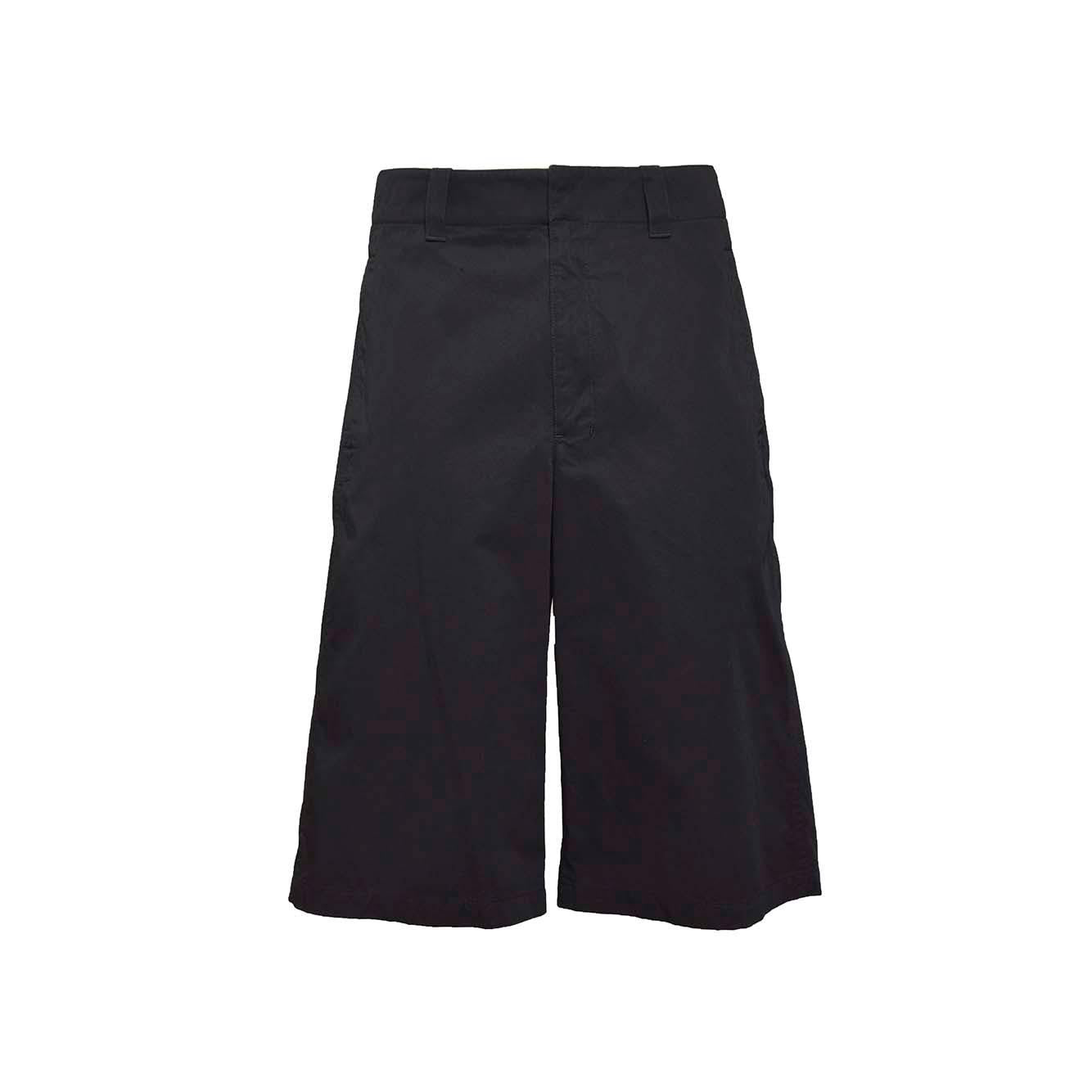 Bermuda maxi in cotone nero Lemaire 