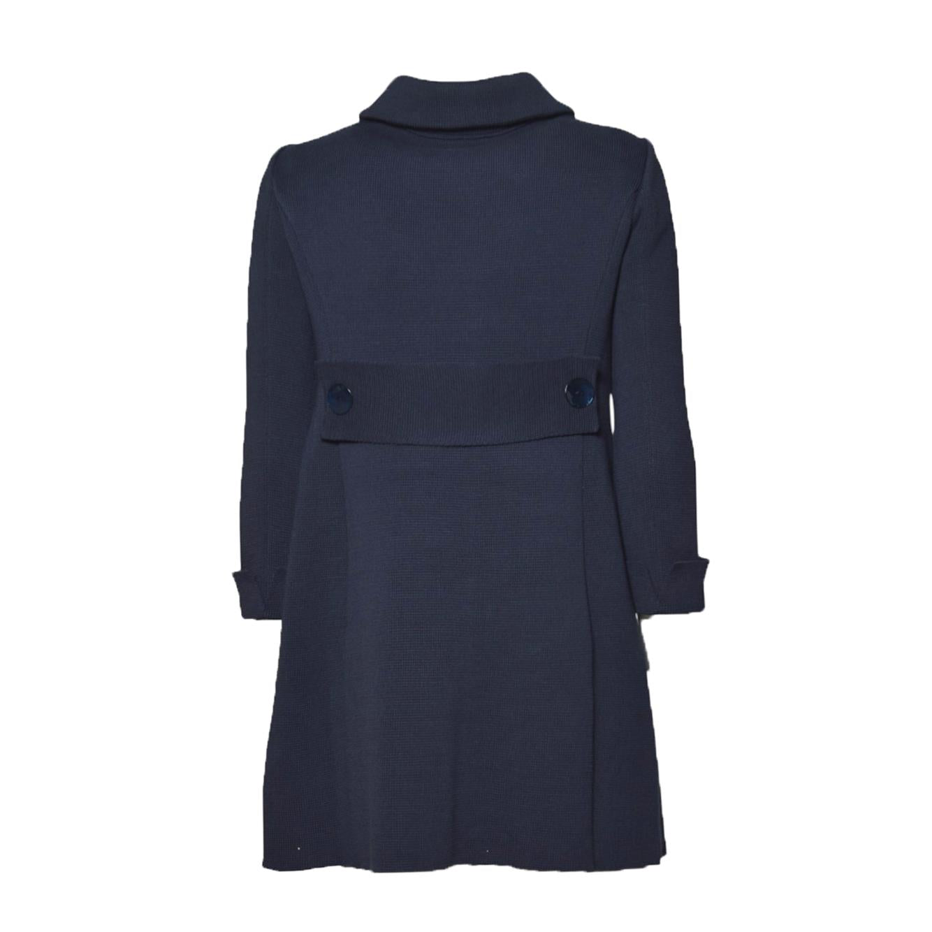 Cappotto corto monopetto in maglia di cotone blu Charlott 