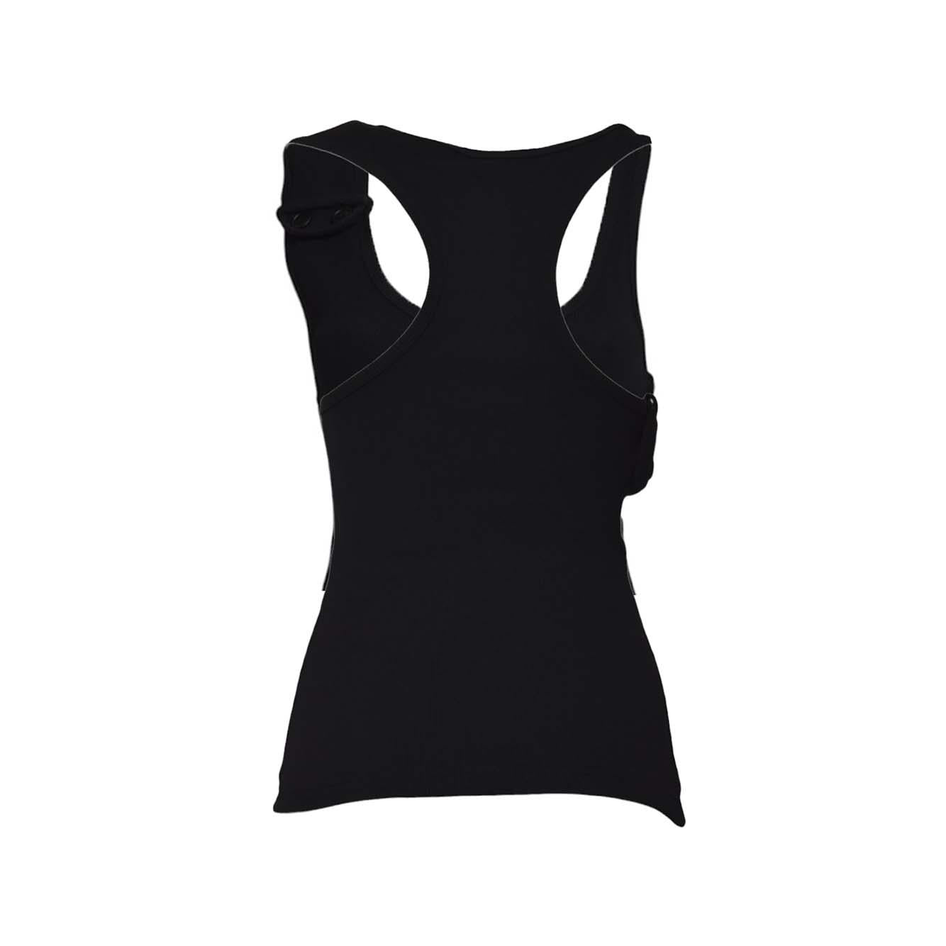 Top Double Buckle 90's a costine nero Courrèges 