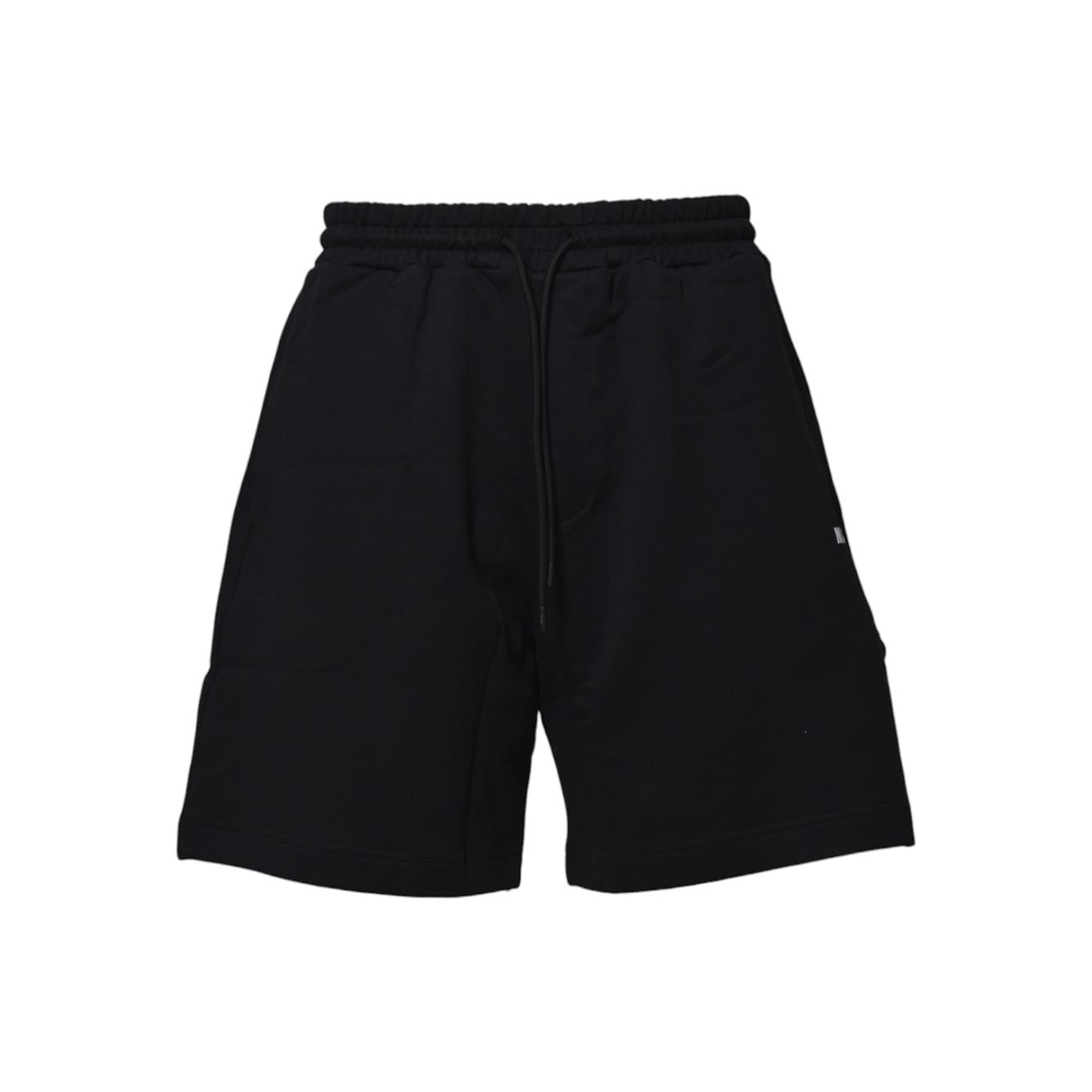Bermuda sportivi in cotone nero con logo MSGM 