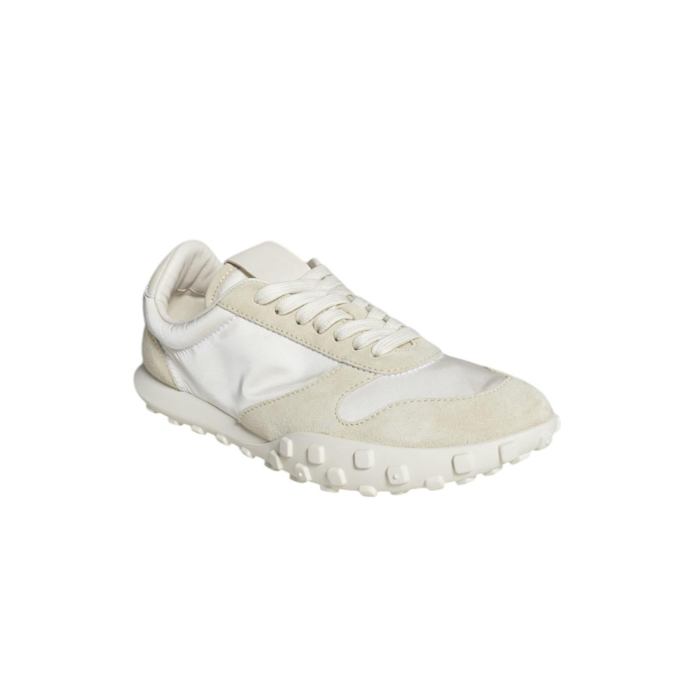 Sneakers Moon in nylon e pelle scamosciata panna Jil Sander 