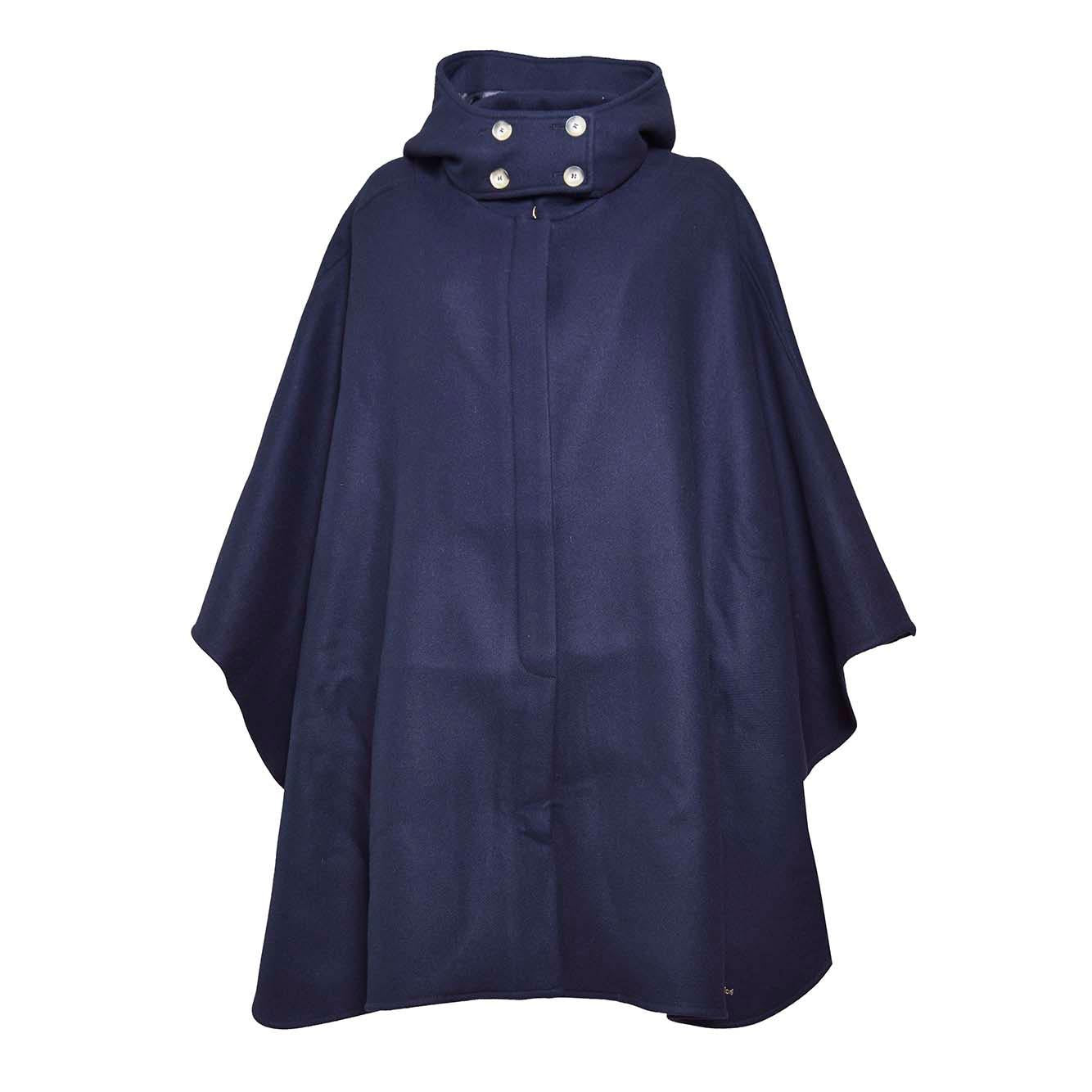 Cappotto di lana blu con cappuccio Chloè Junior 