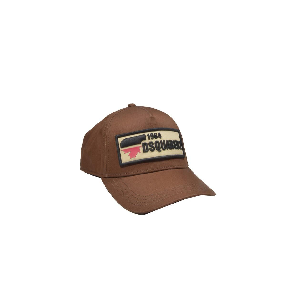 Cappello D2 1964 in cotone marrone con ricamo Dsquared2 Junior 