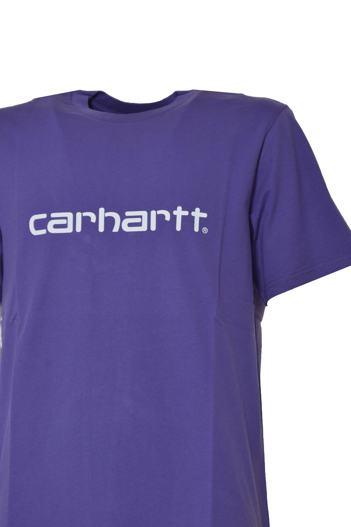 T-shirt Script in cotone viola e logo Carhartt Wip 