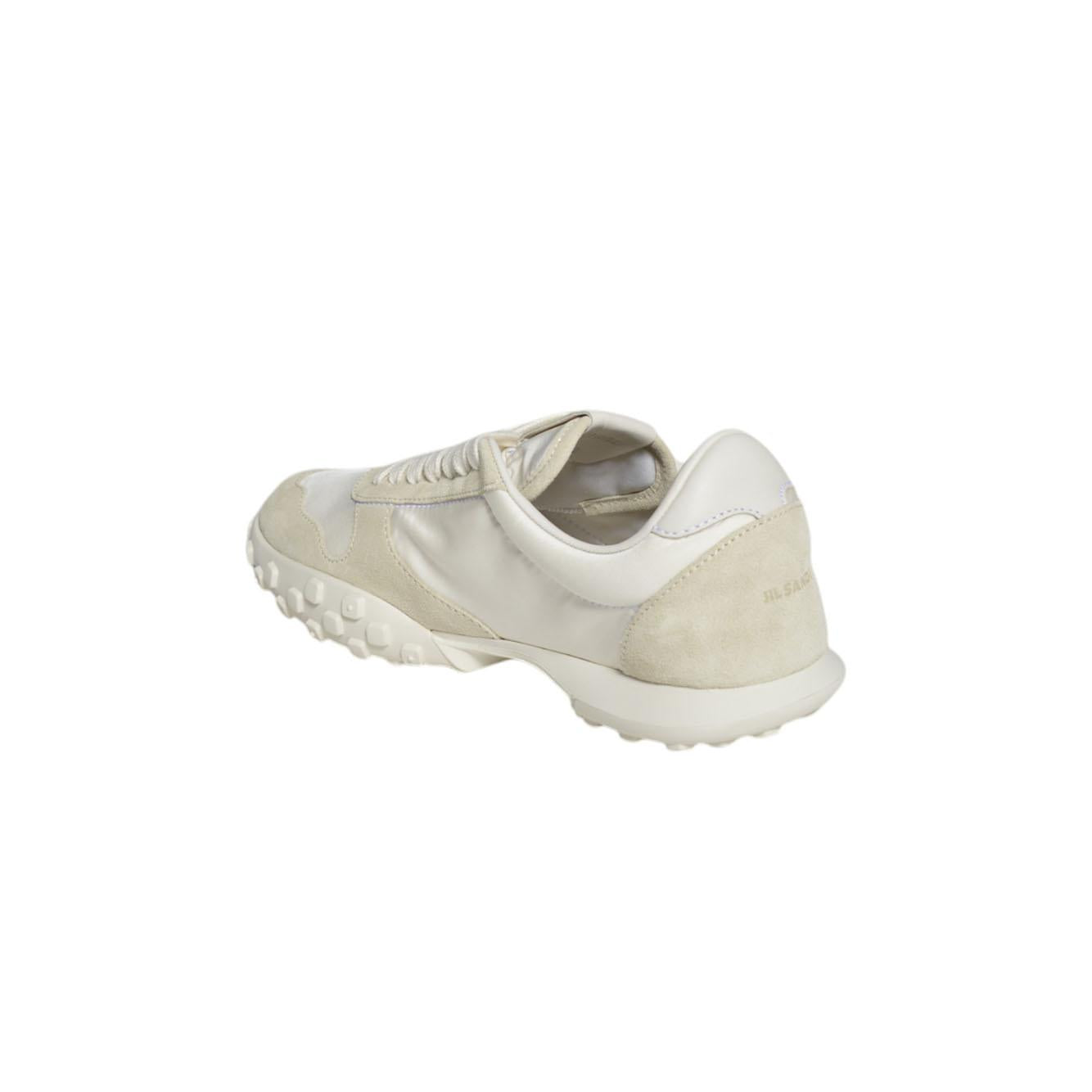 Sneakers Moon in nylon e pelle scamosciata panna Jil Sander 