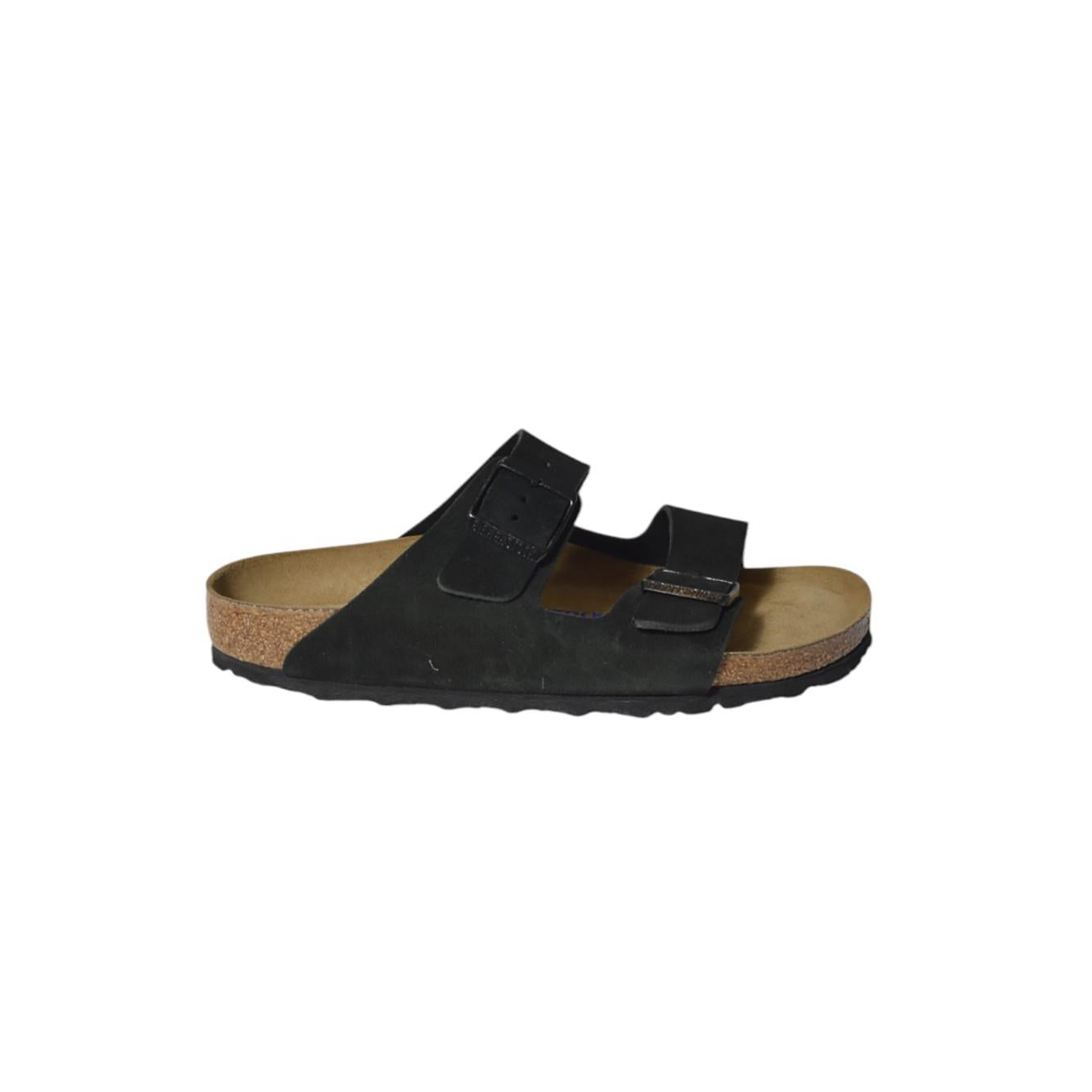 Sandali Arizona in pelle scamociata Mink nero Birkenstock 