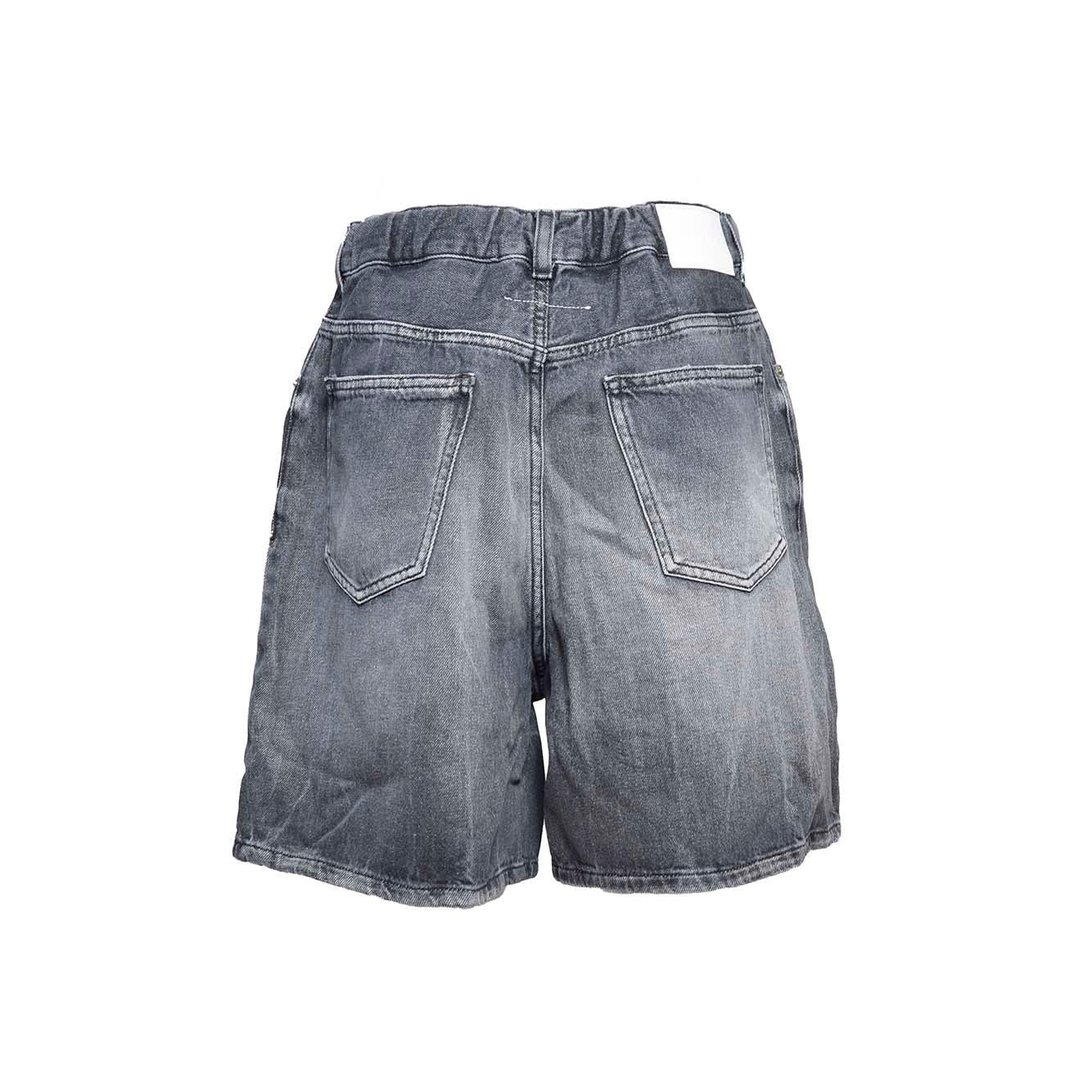 Bermuda in denim nero sfumato MM6 Maison Margiela 