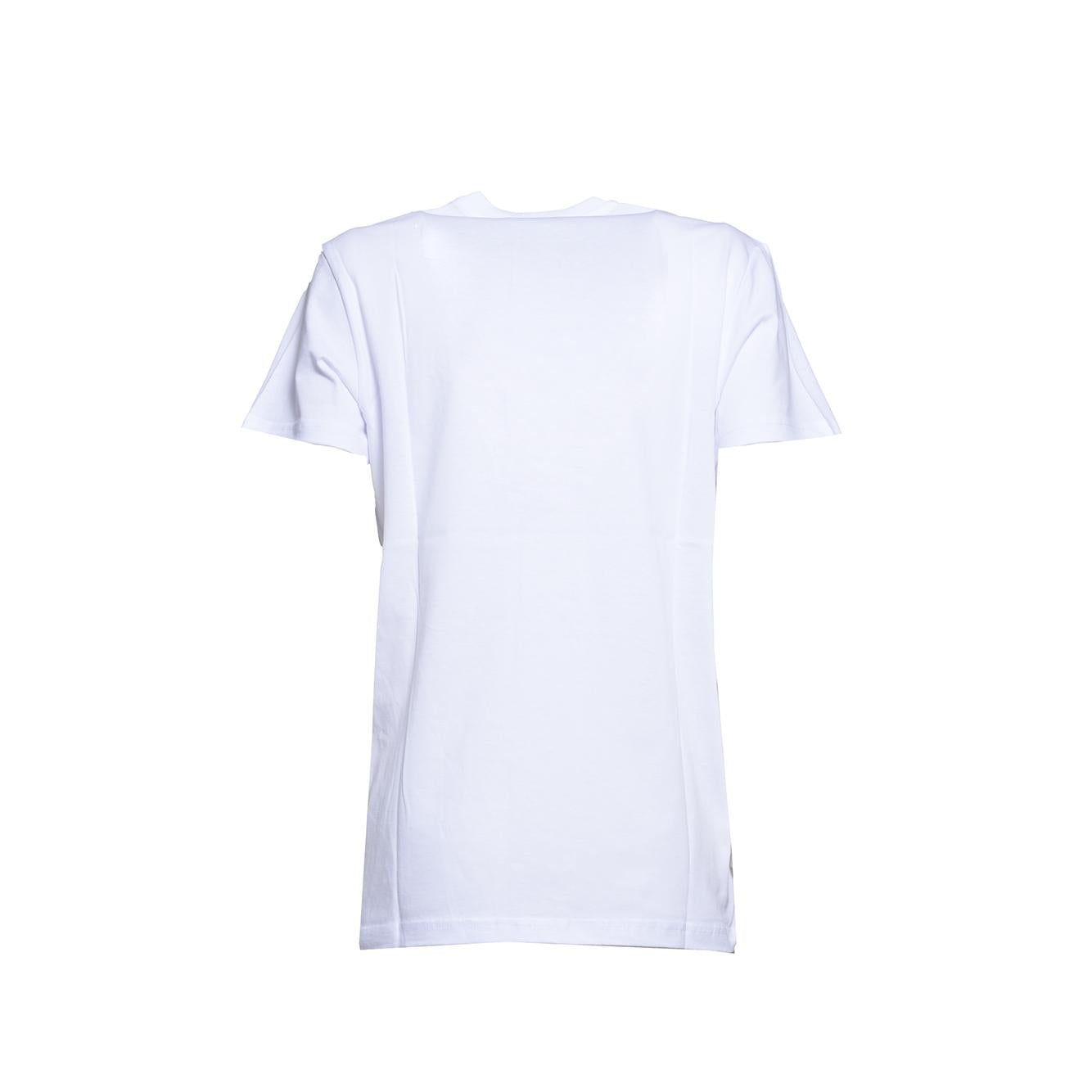 T-shirt in cotone bianco con stampa logo pennello Dsquared2 Junior 