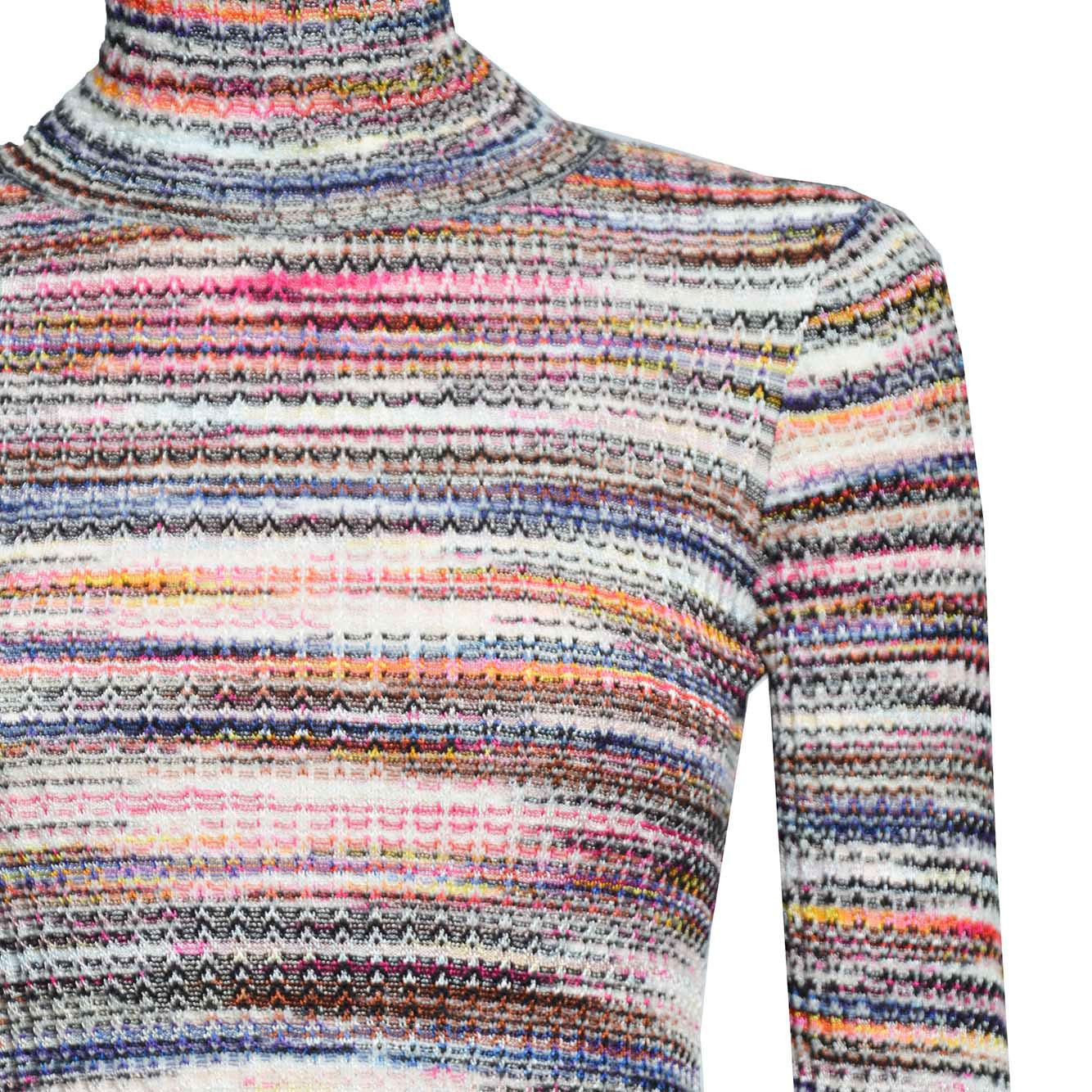 Lupetto in viscosa e lana a costine multicolore Missoni 