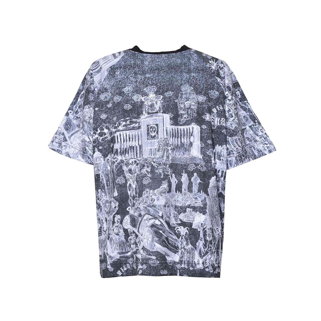 T-shirt AGW in nylon nero con stampa PDF 