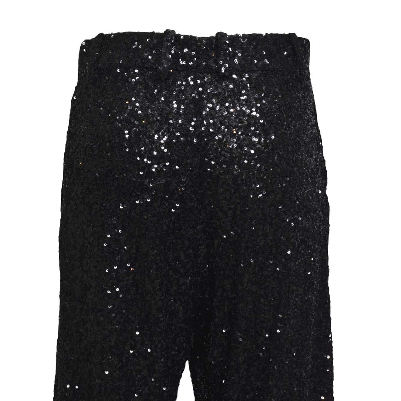 Pantaloni Submarine in paillettes nero Nineminutes 