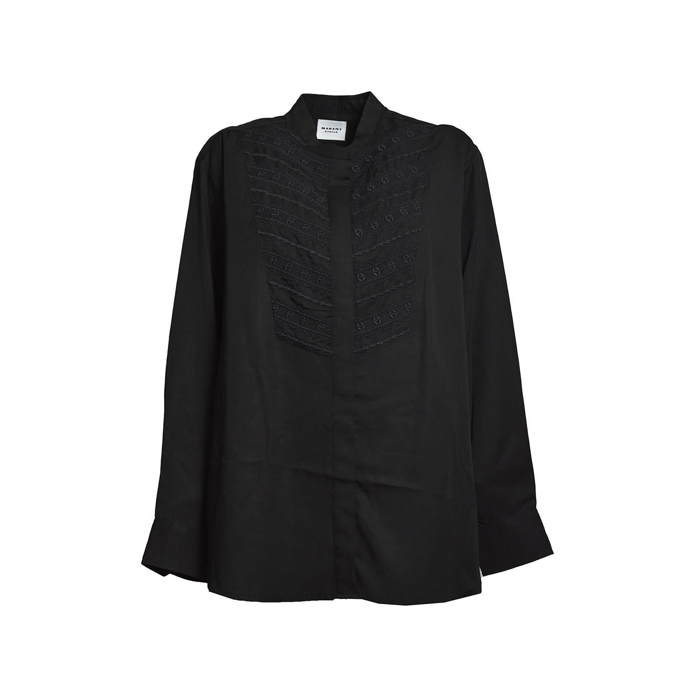 Blusa Britten in cotone nero con ricami Isabel Marant 