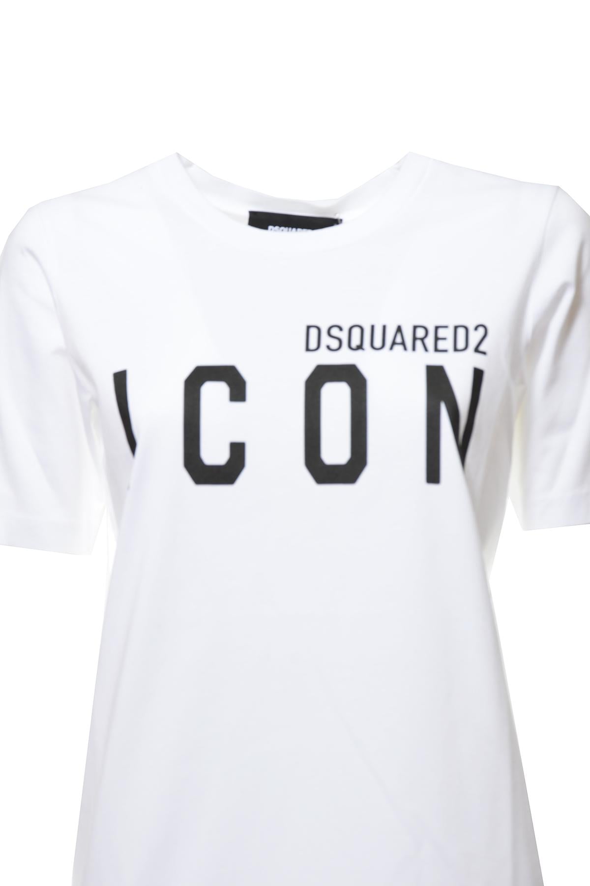 Abito Icon Renny in cotone bianco Dsquared2 