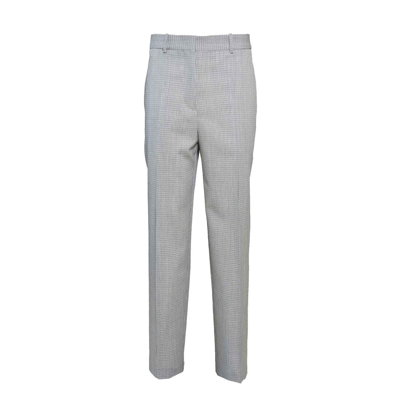 Pantalone sartoriale in lana vergine a quadri grigio Jil Sander 