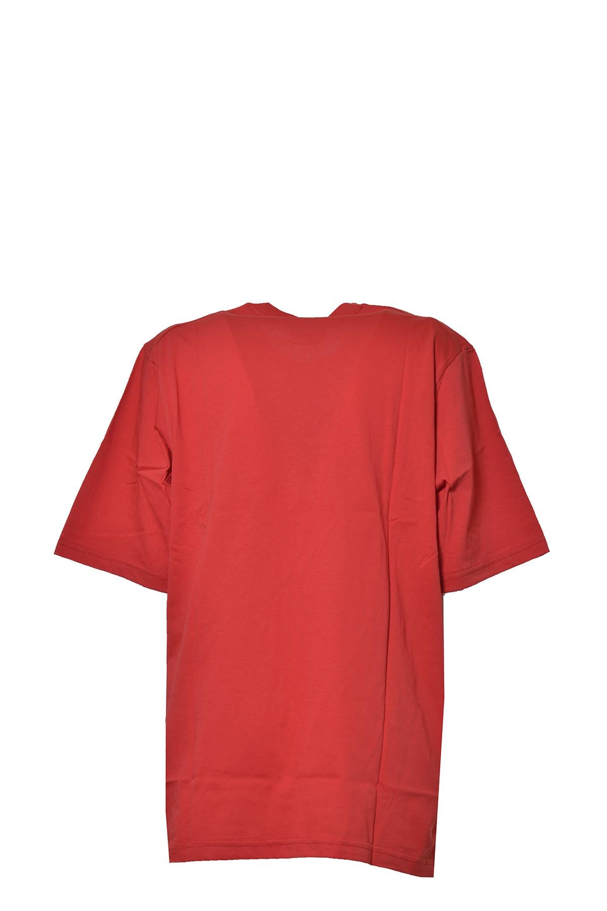 T-shirt Slouch Fit in cotone rosso con stampa Dsquared2 Junior 