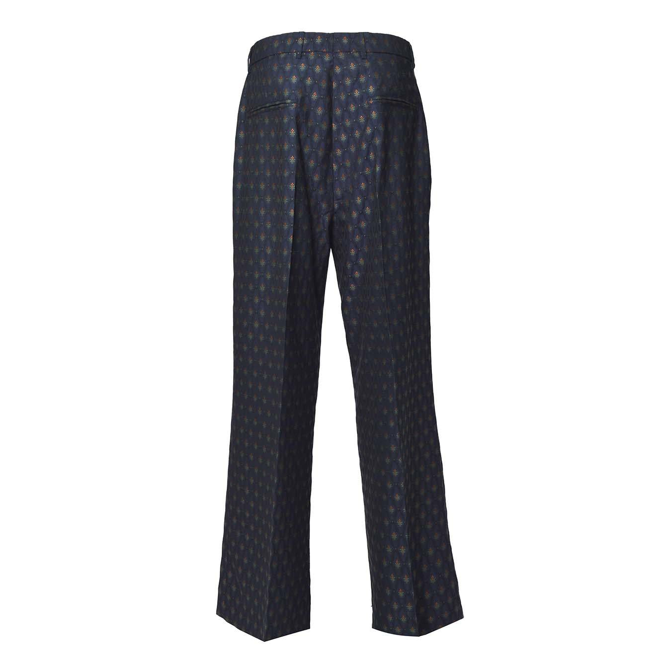 Pantalone a palazzo in lana jacquard blu Etro 