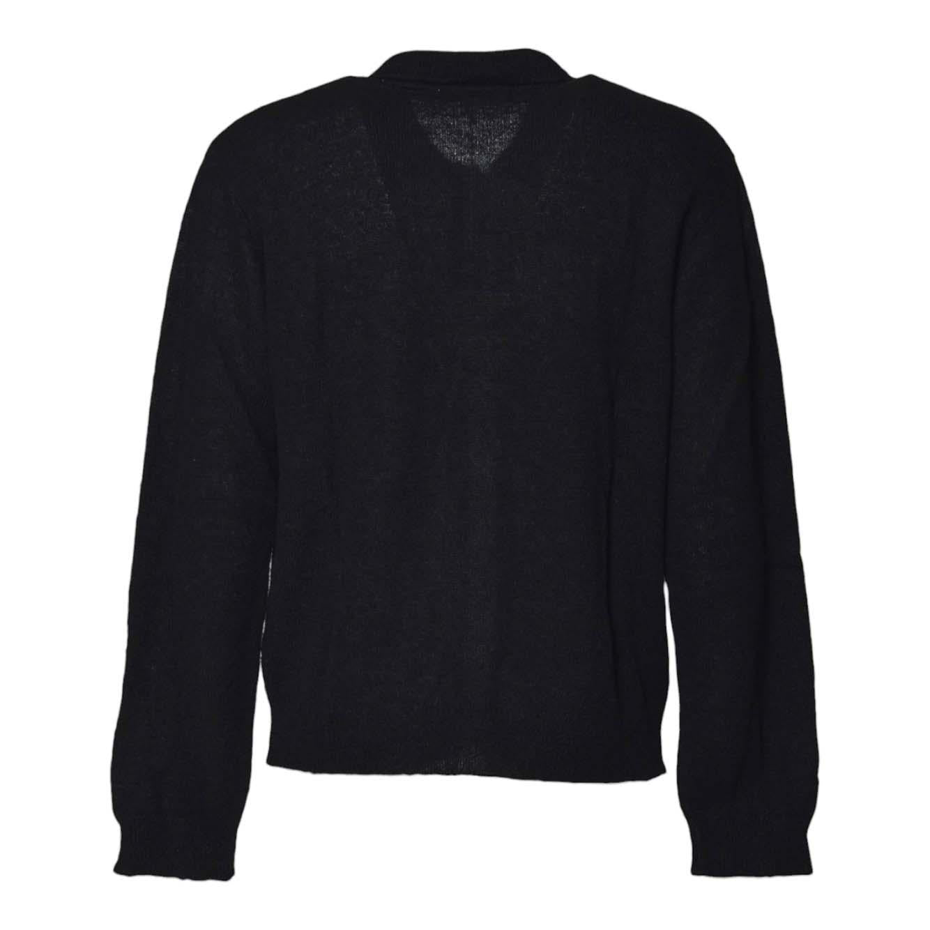 evening polo black fuzzy alpaca 