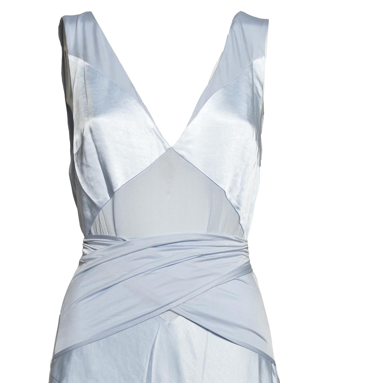 blue satin jersey maxi dress 