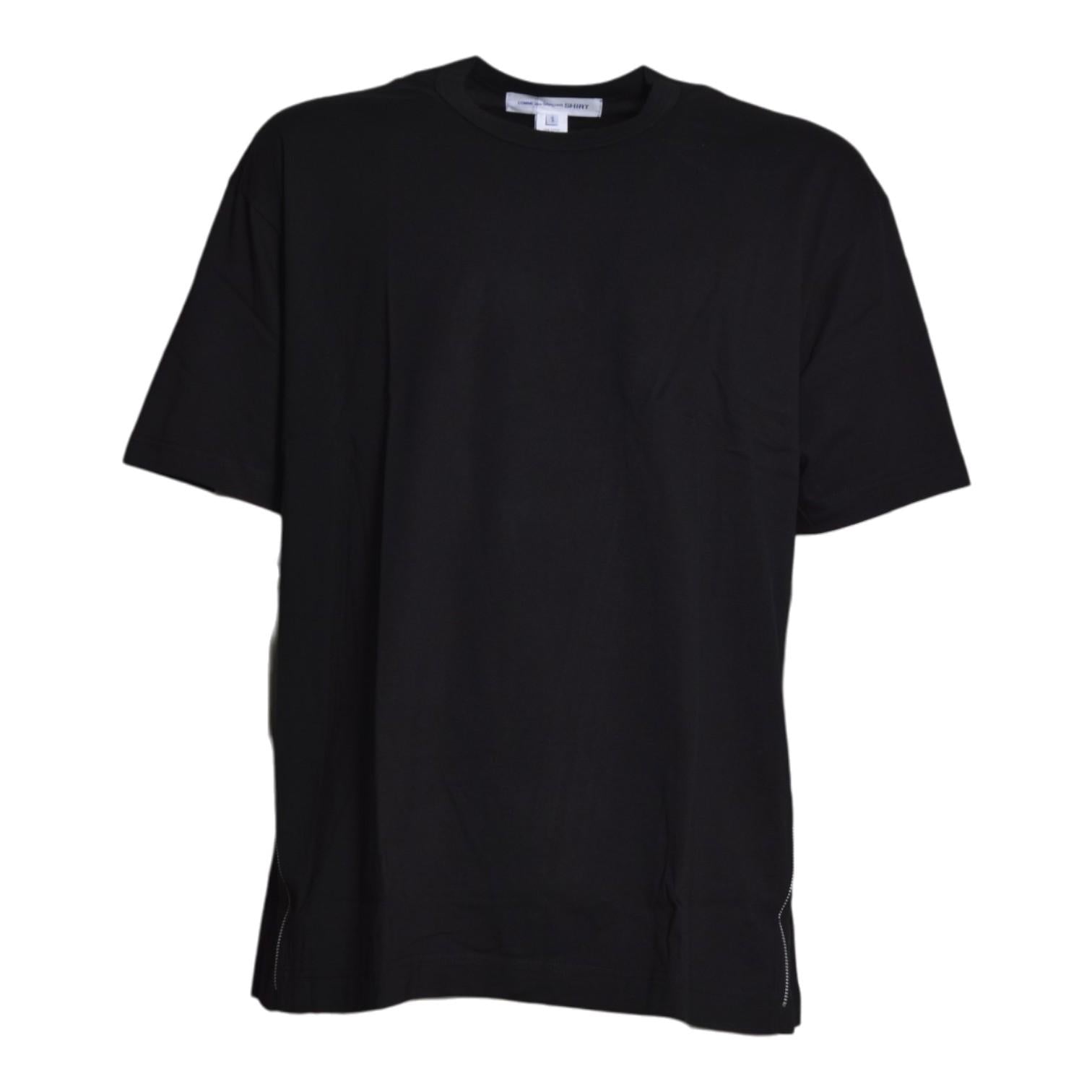 mens t-shirt zip estensione laterale 