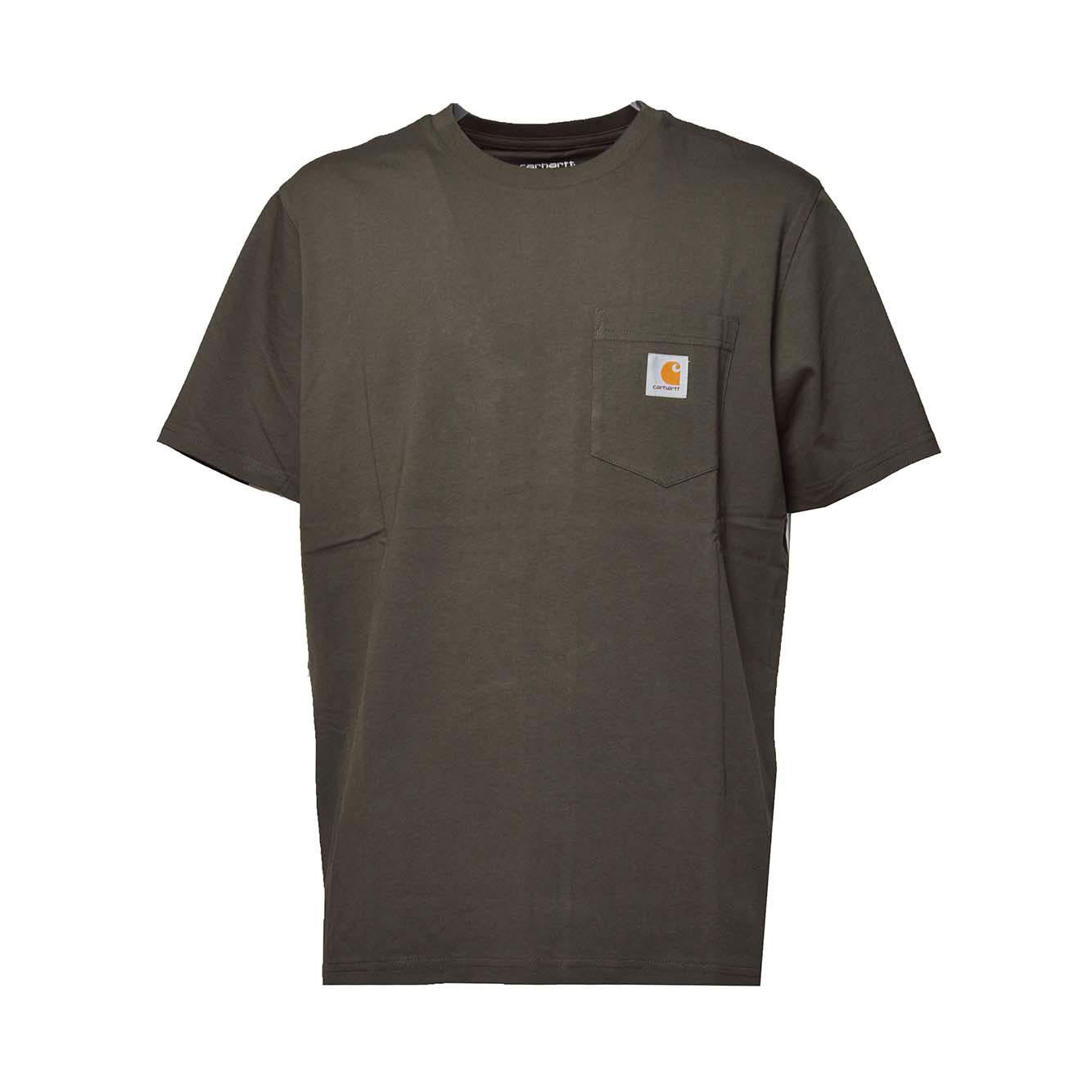 T-shirt Pocket in cotone grigio scuro Carhartt Wip 