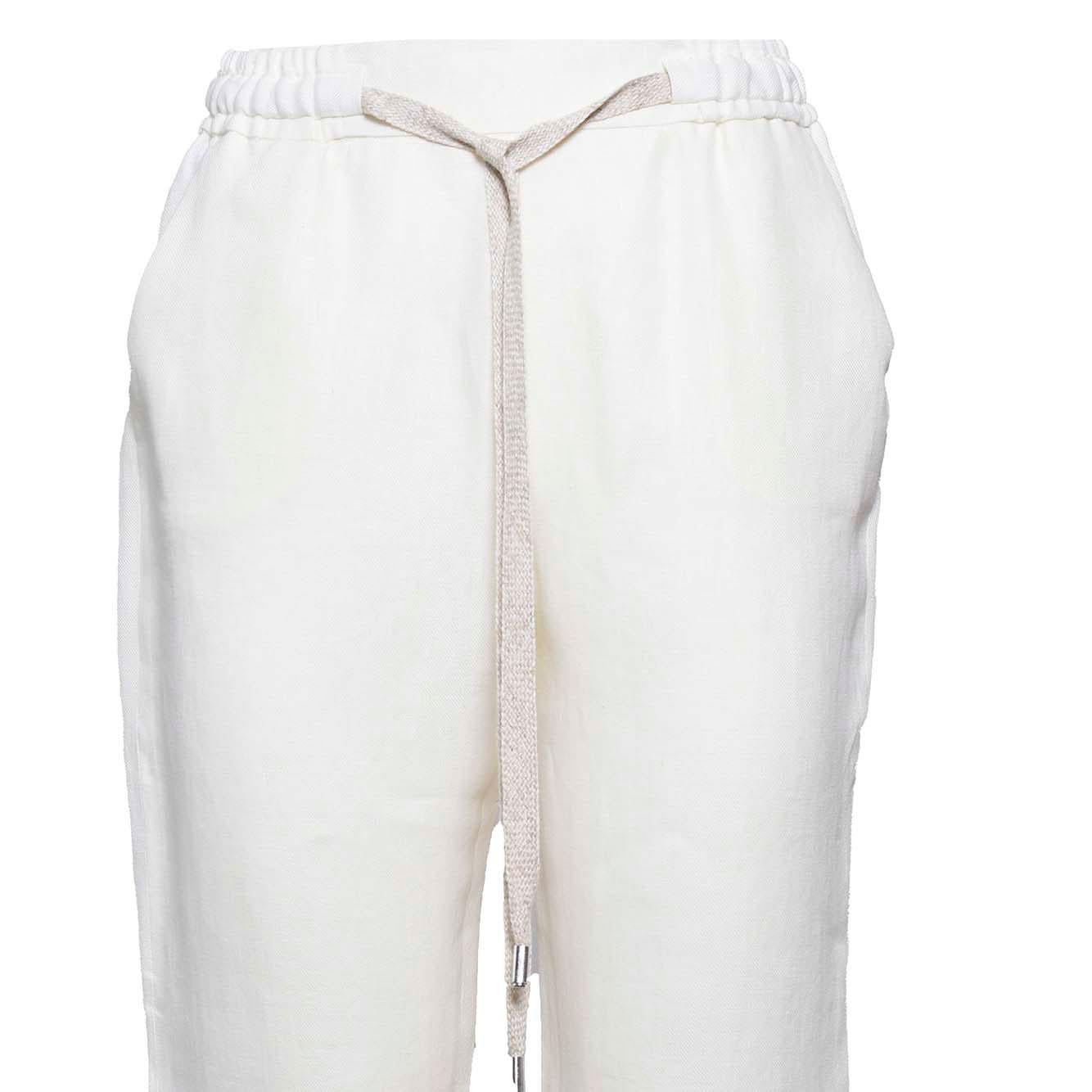 Pantalone Joke dritto in lino bianco Barba 
