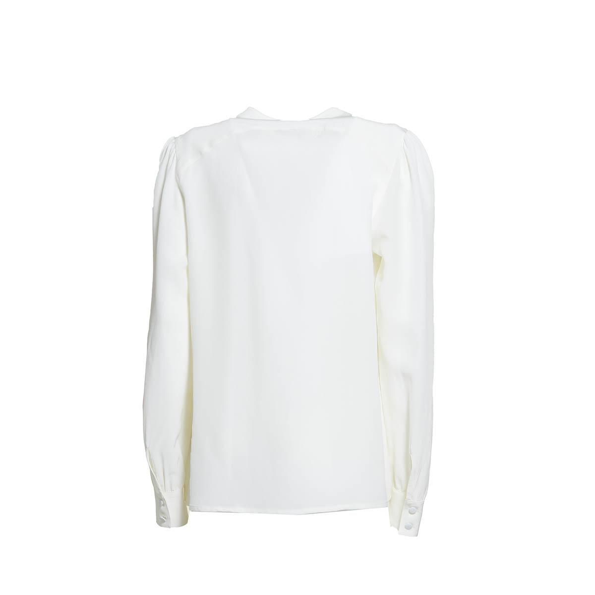 Blusa in seta con ricami e fiocco panna Etro 