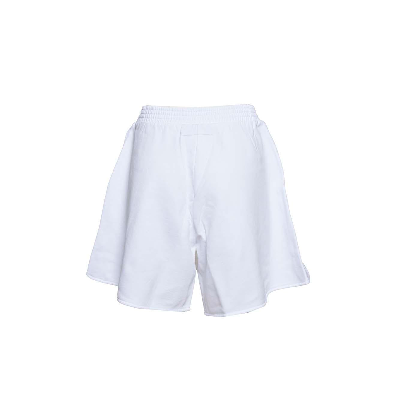 Bermuda in cotone bianco con stampa logo MM6 Maison Margiela Junior 