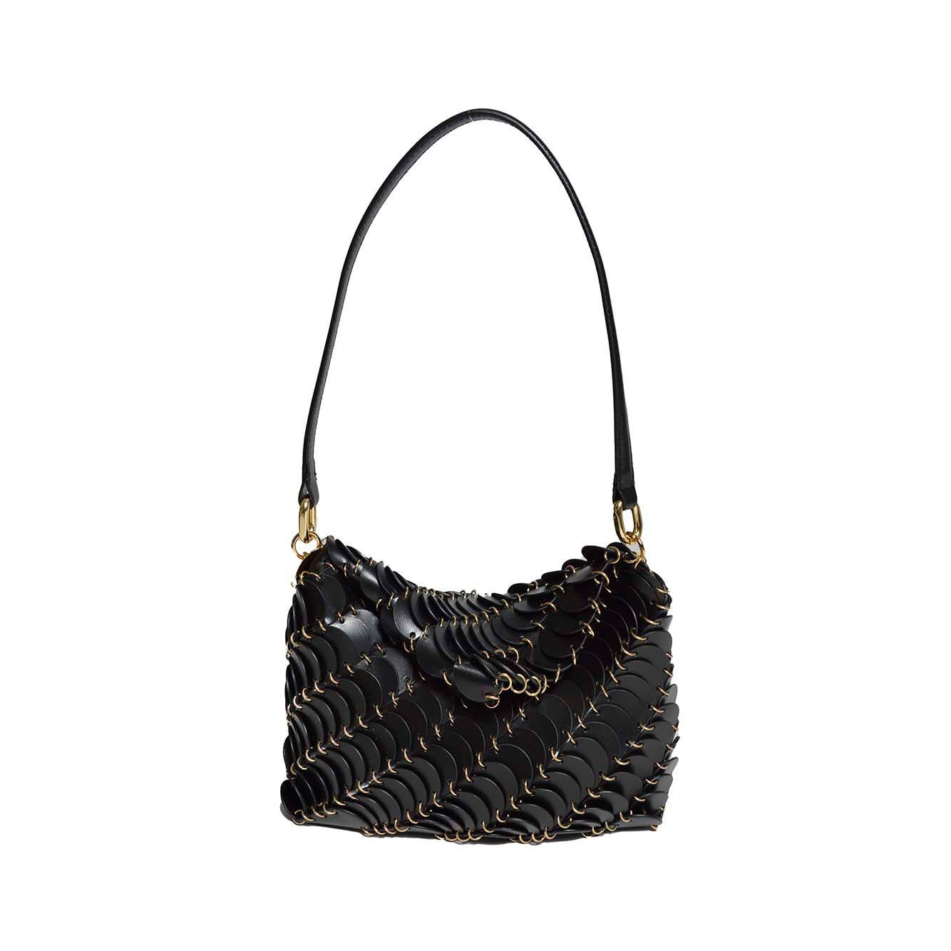 Borsa a spalla Paco in pelle nera Rabanne 