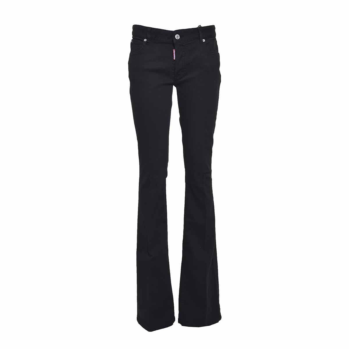Jeans Twiggy Flare a vita media nero Dsquared2 