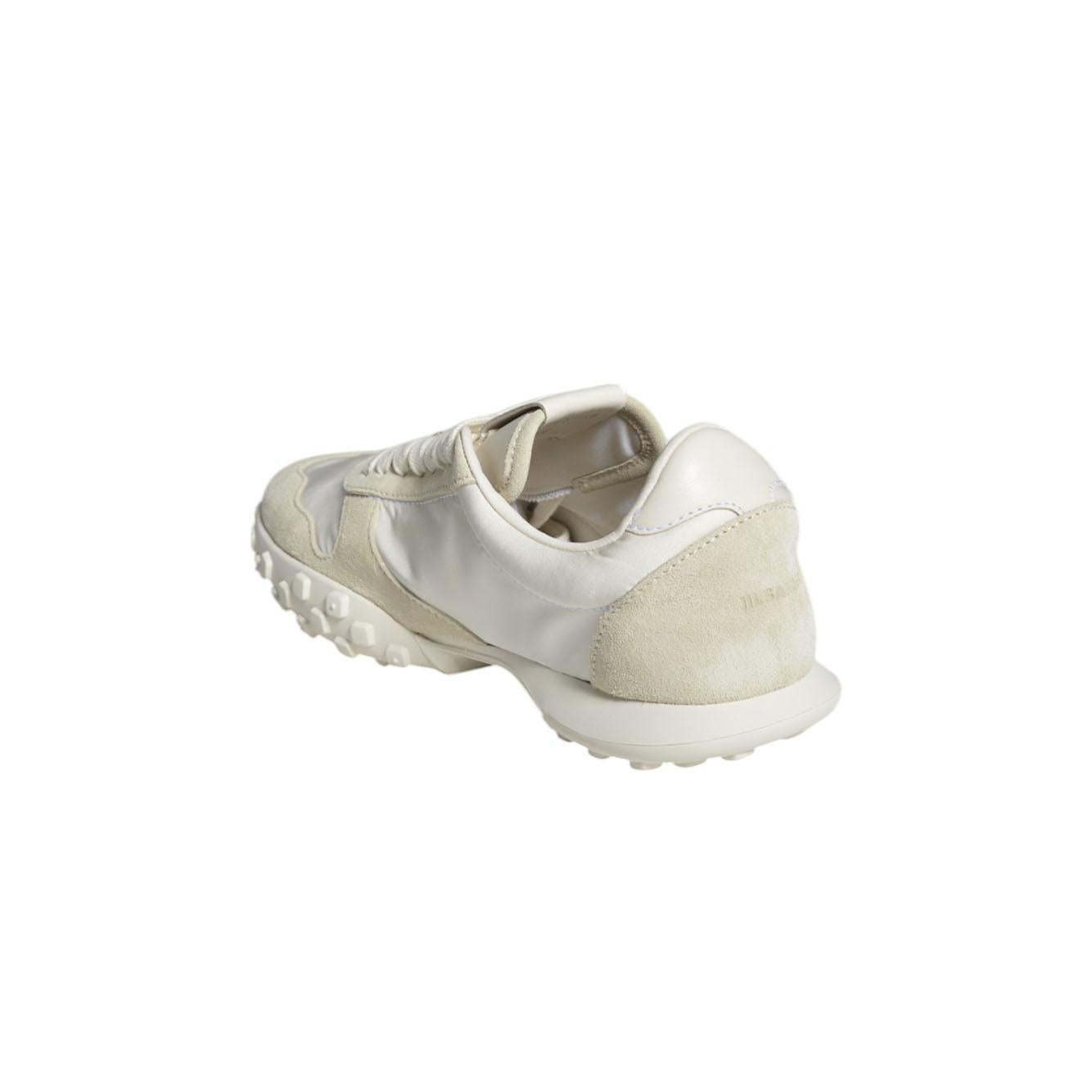 Sneakers Moon in nylon e pelle scamosciata panna Jil Sander 
