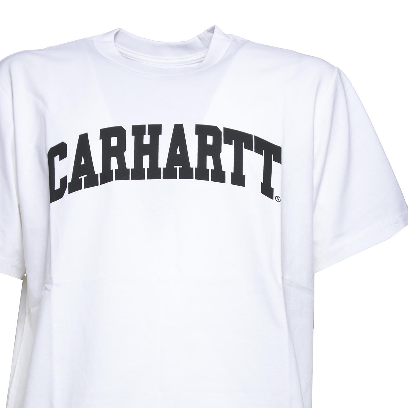T-shirt University in cotone bianco con stampa logo Carhartt Wip 