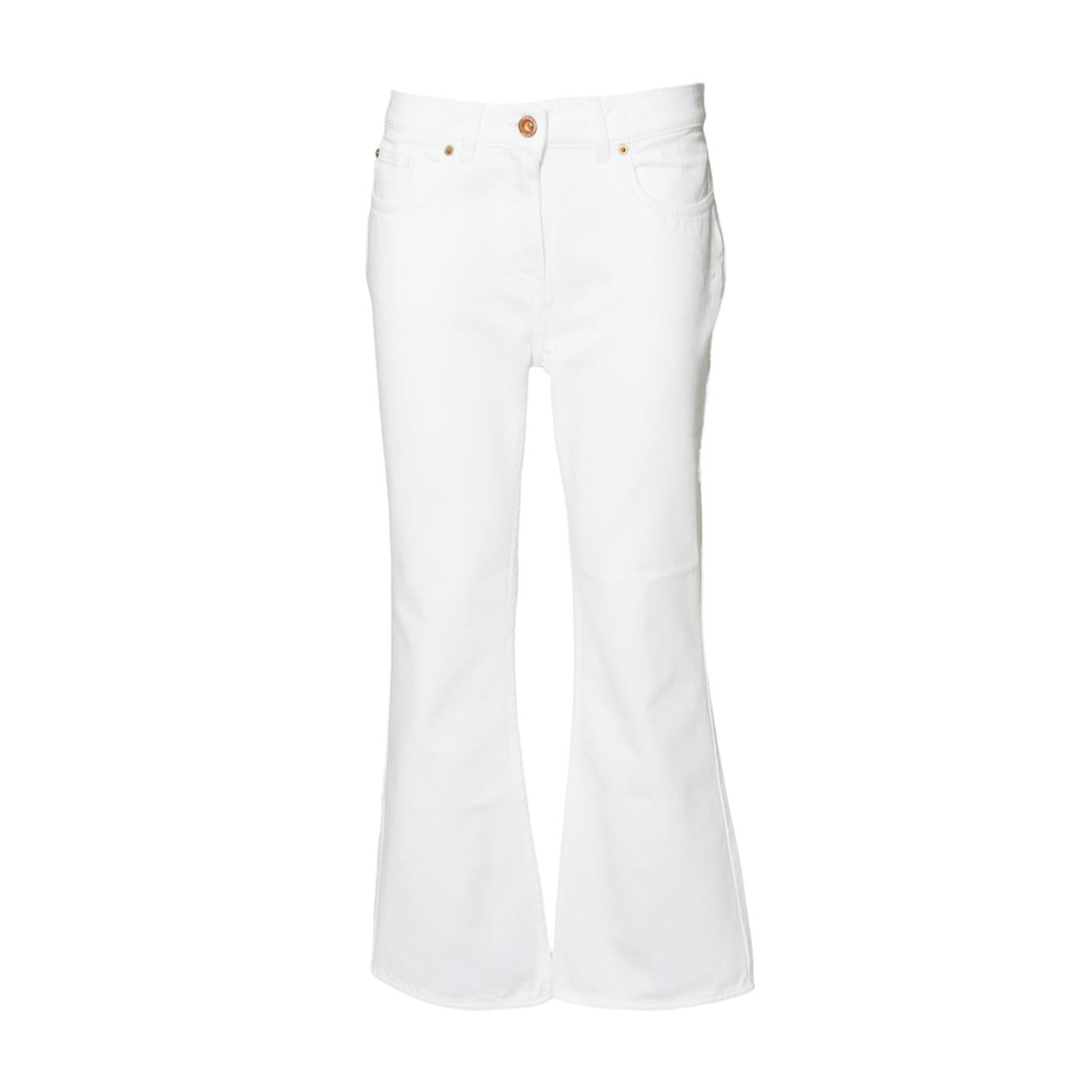 Pantalone dritto in cotone denim bianco Aspesi 