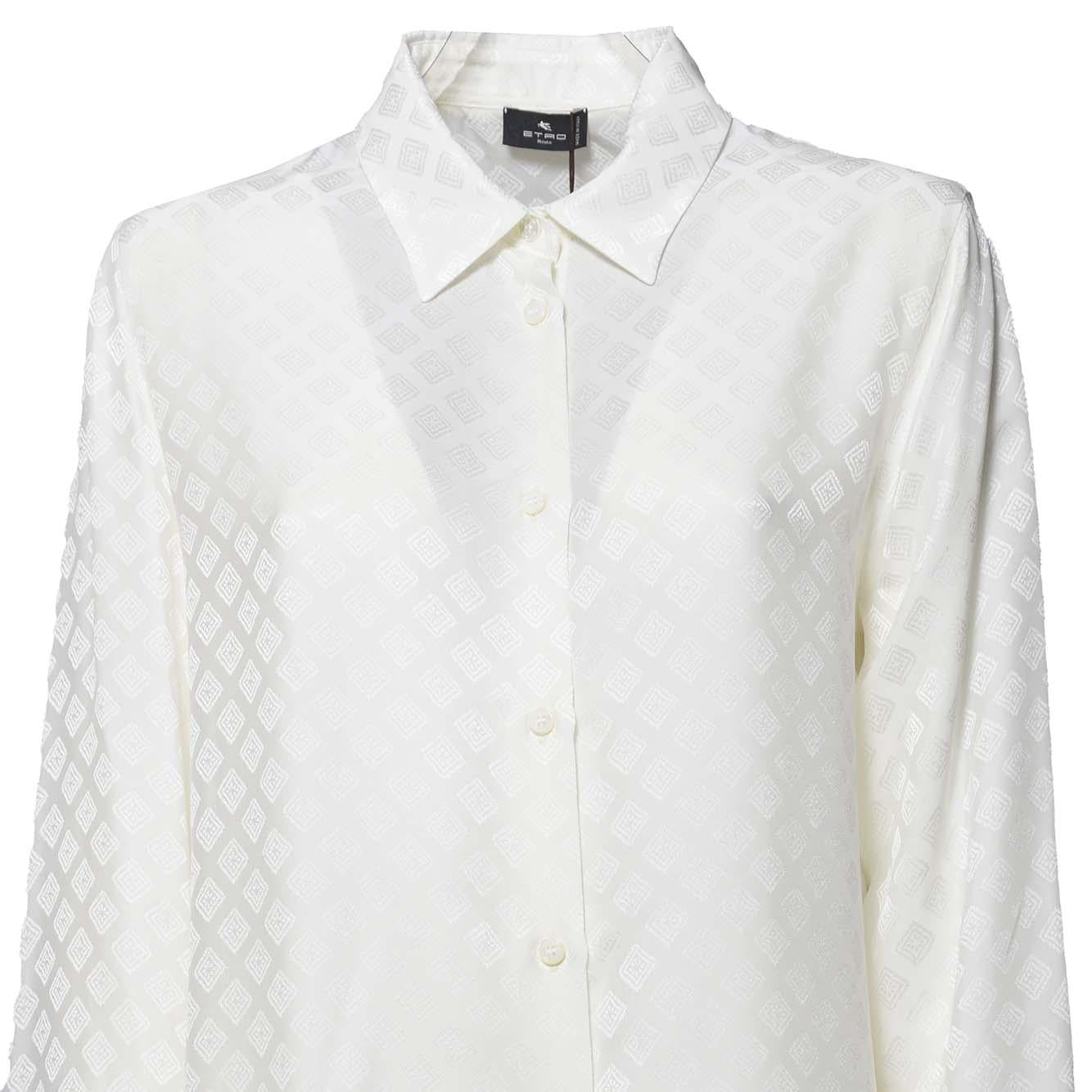 Camicia in seta jacquard bianca Etro 