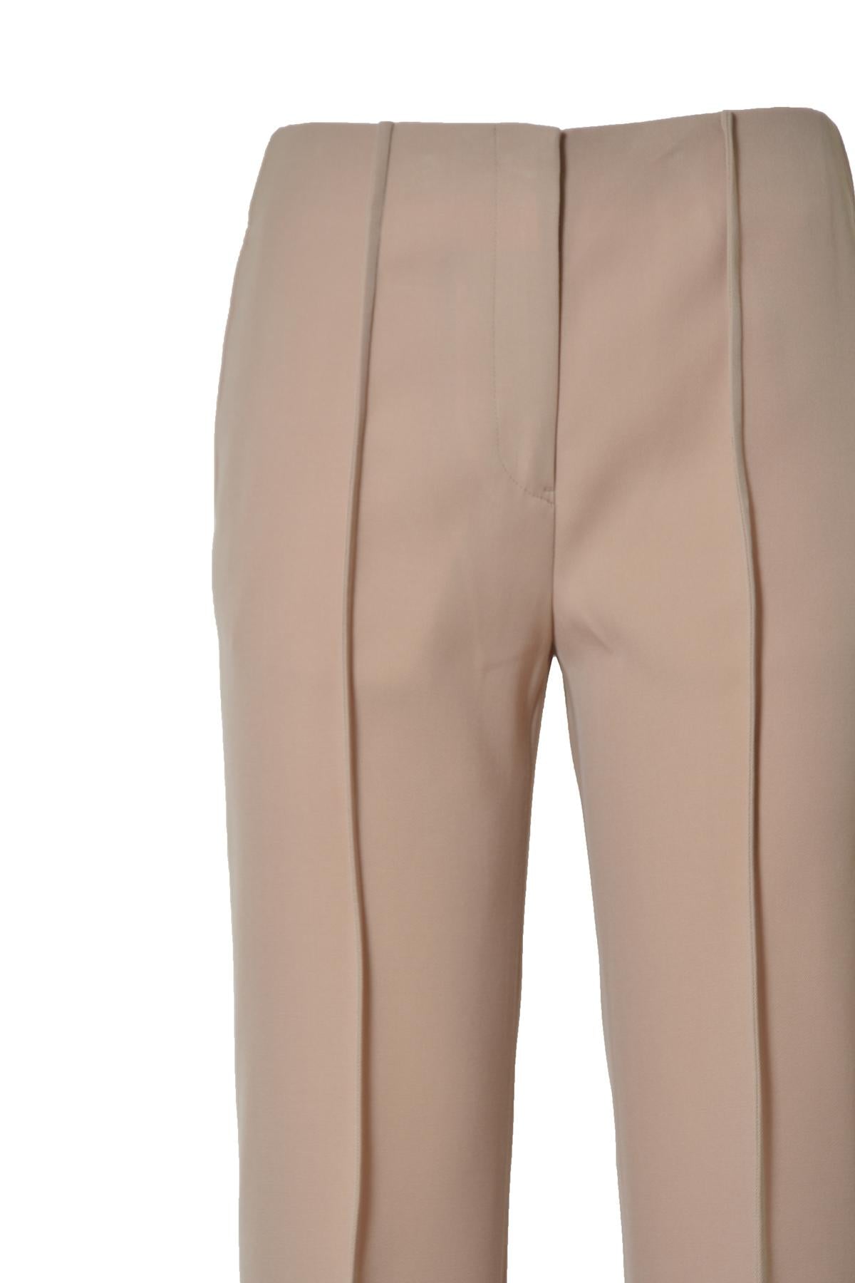Pantalone dritto in cotone beige Jil Sander 