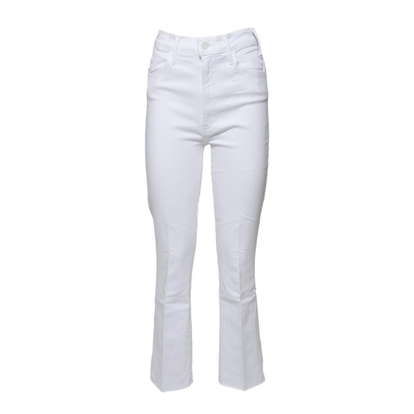 Jeans in cotone The Hustler Ankle Fray bianco Mother Women 