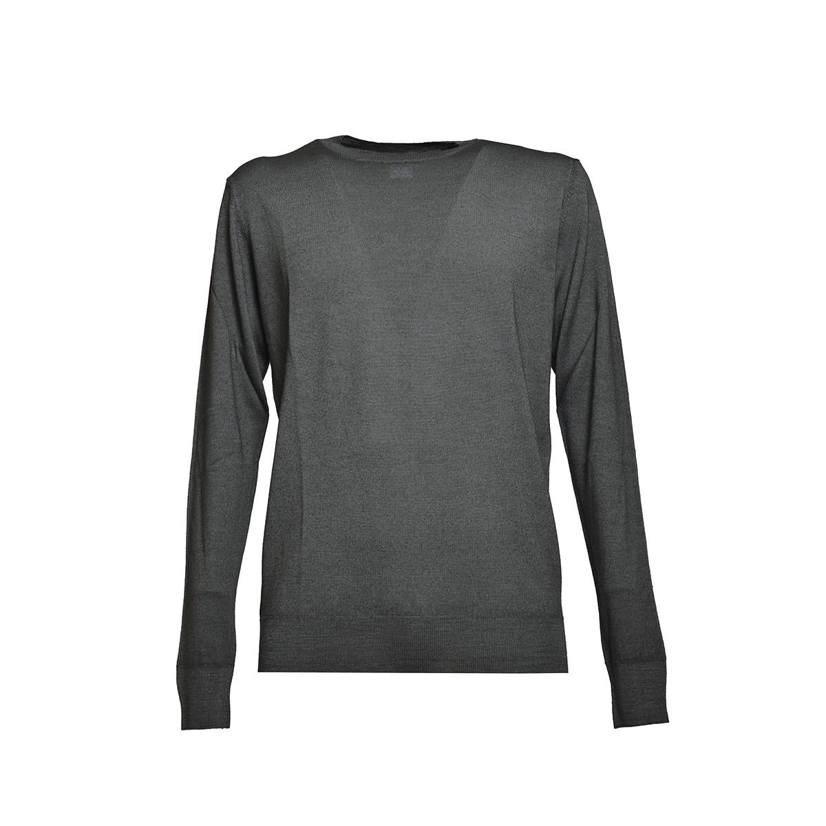 Pullover girocollo in lana grigio scuro Aspesi 