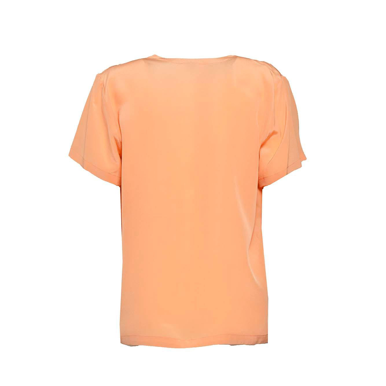 Blusa scollo a V in seta pesca Barba 