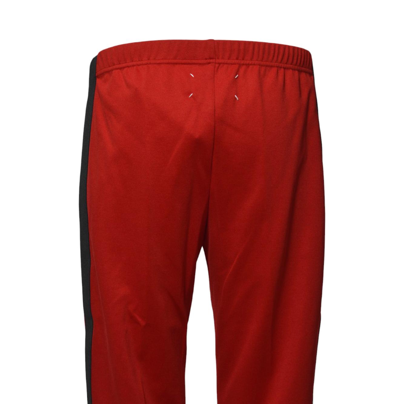 Pantalone sportivo in jersey rosso con banda laterale Maison Margiela 