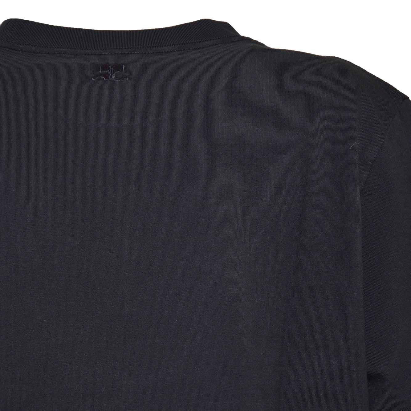T-shirt Ac in cotone nero Courregès 