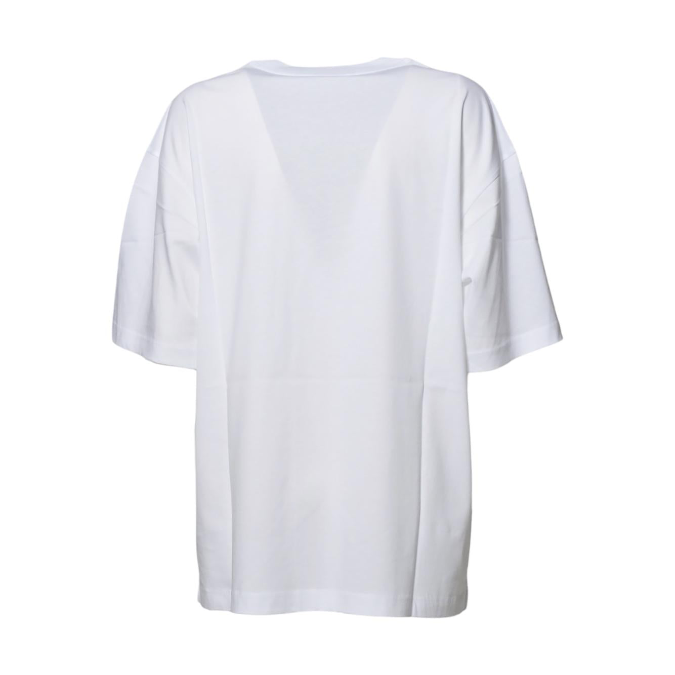 T-shirt in cotone biologico bianco con logo Marni 