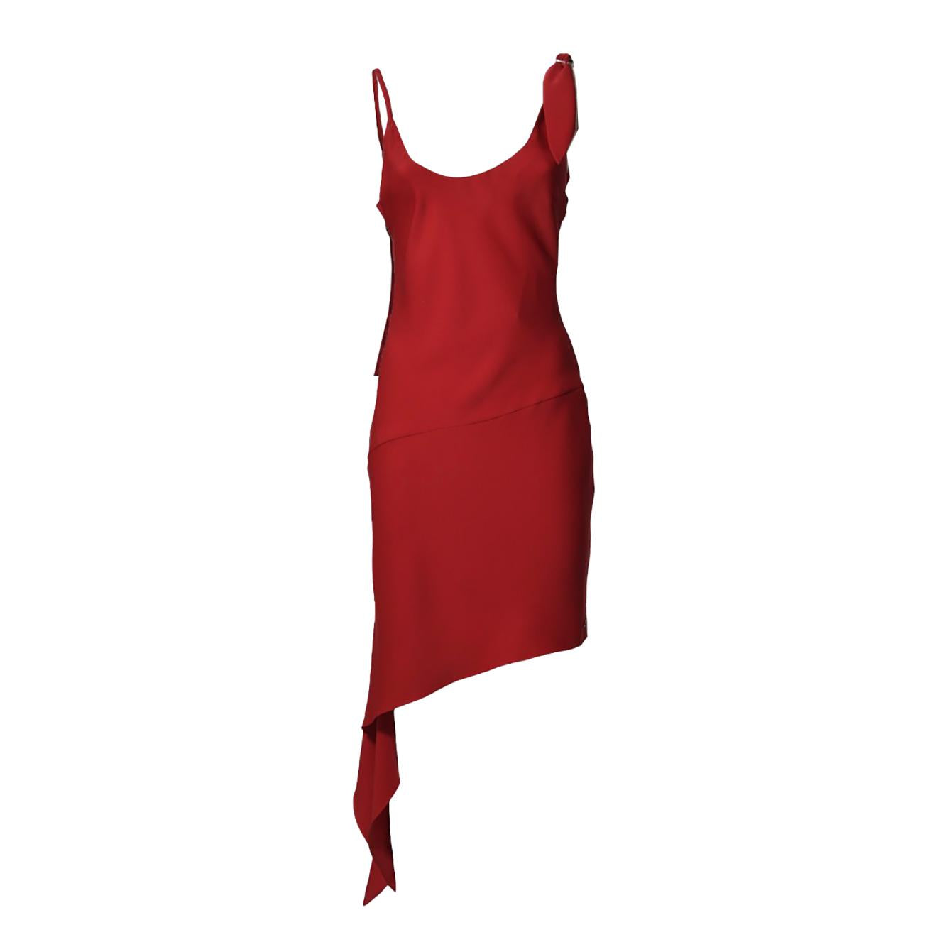 Abito Scarf in crepe rosso Courrèges 
