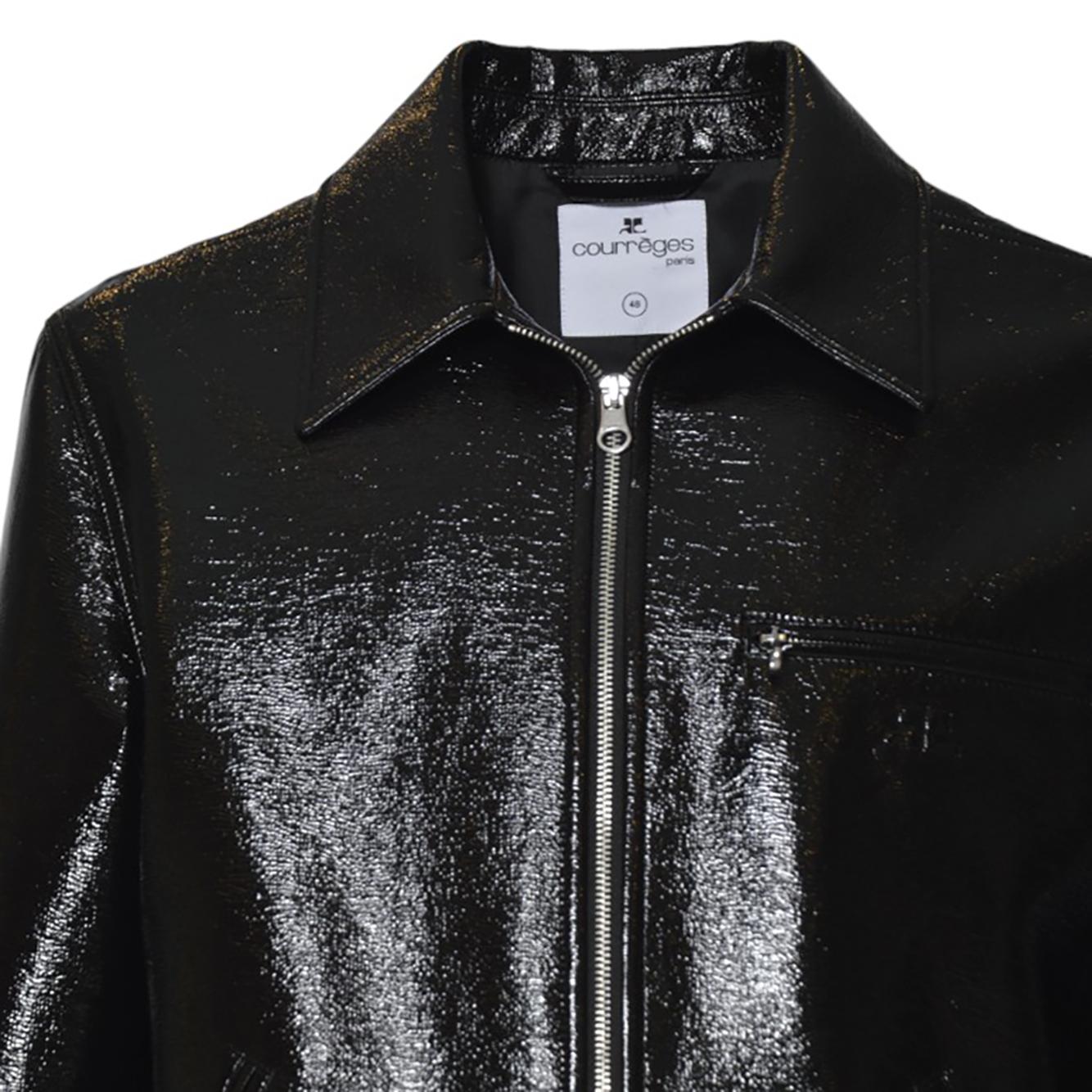 Giacca Officer in vinile nero Courrèges 