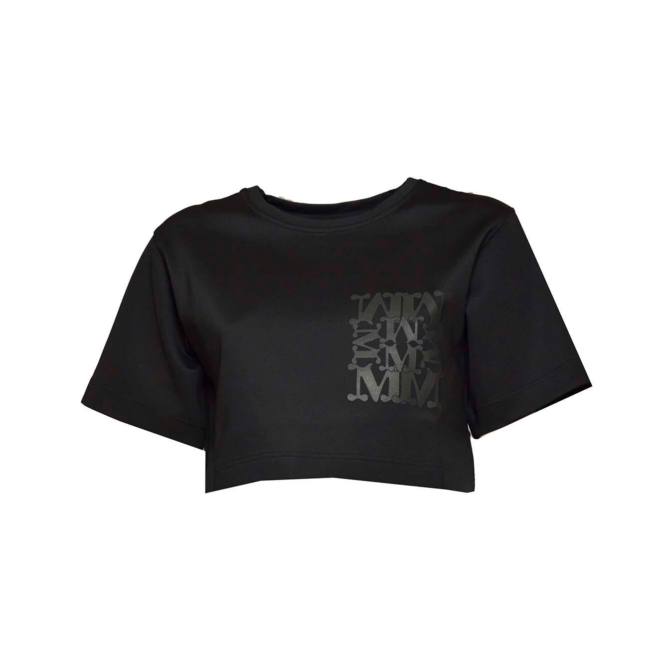 T-shirt Messico cropped in jersey nero Max Mara 