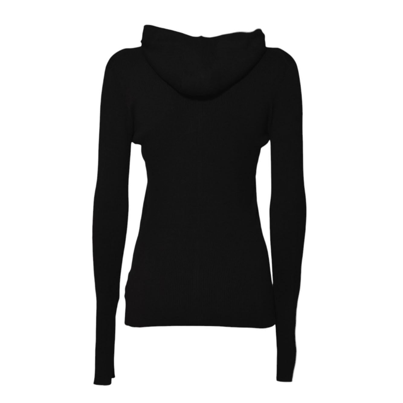 Cardigan aderente con zip in cotone nero Jil Sander 